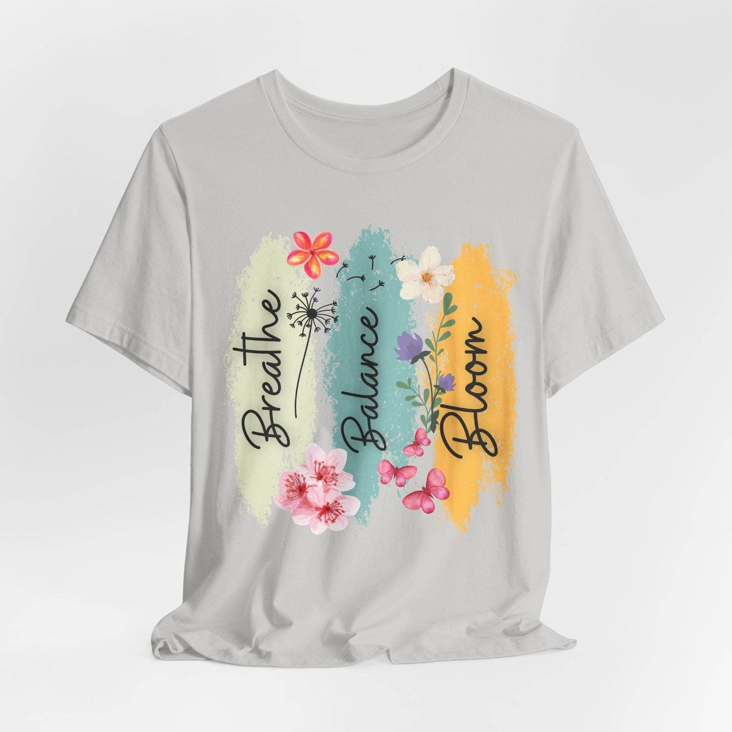 Breathe, Balance, Bloom T-Shirt - FitLife - WellnessOasis