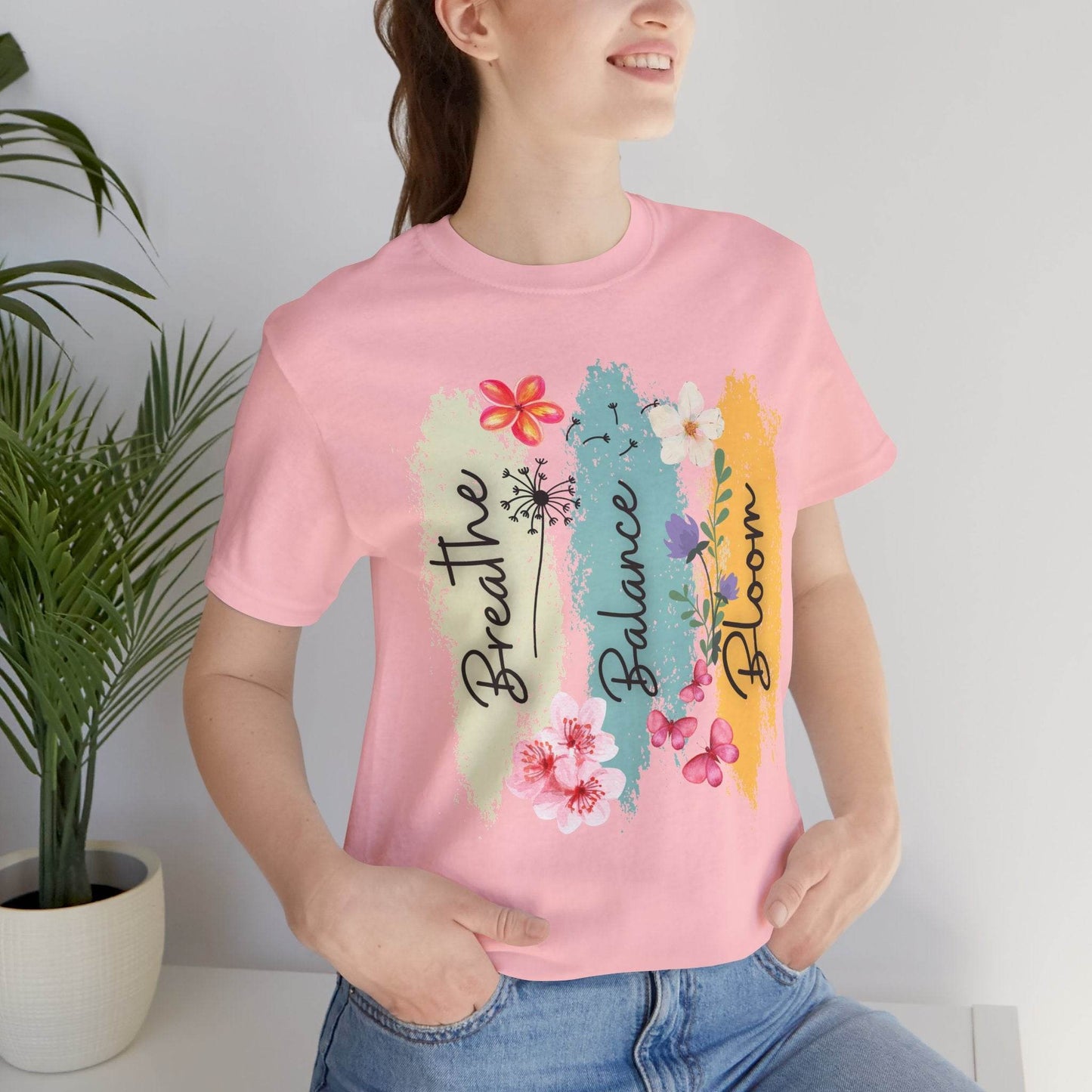 Breathe, Balance, Bloom T-Shirt - FitLife - WellnessOasis