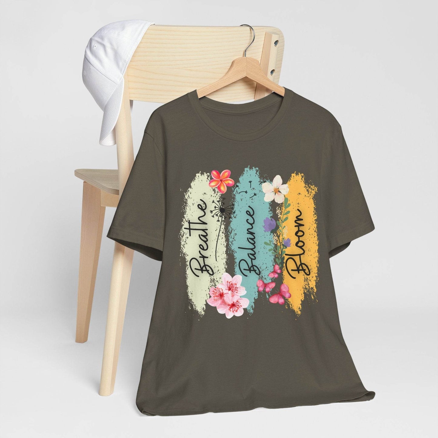Breathe, Balance, Bloom T-Shirt - FitLife - WellnessOasis