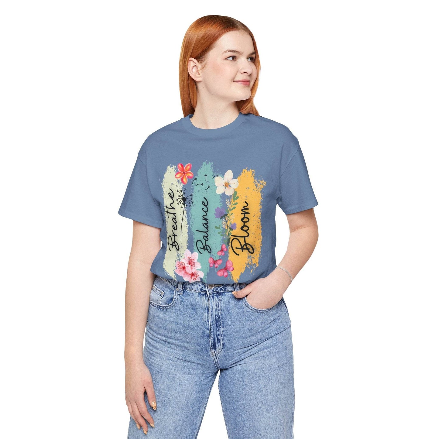 Breathe, Balance, Bloom T-Shirt - FitLife - WellnessOasis