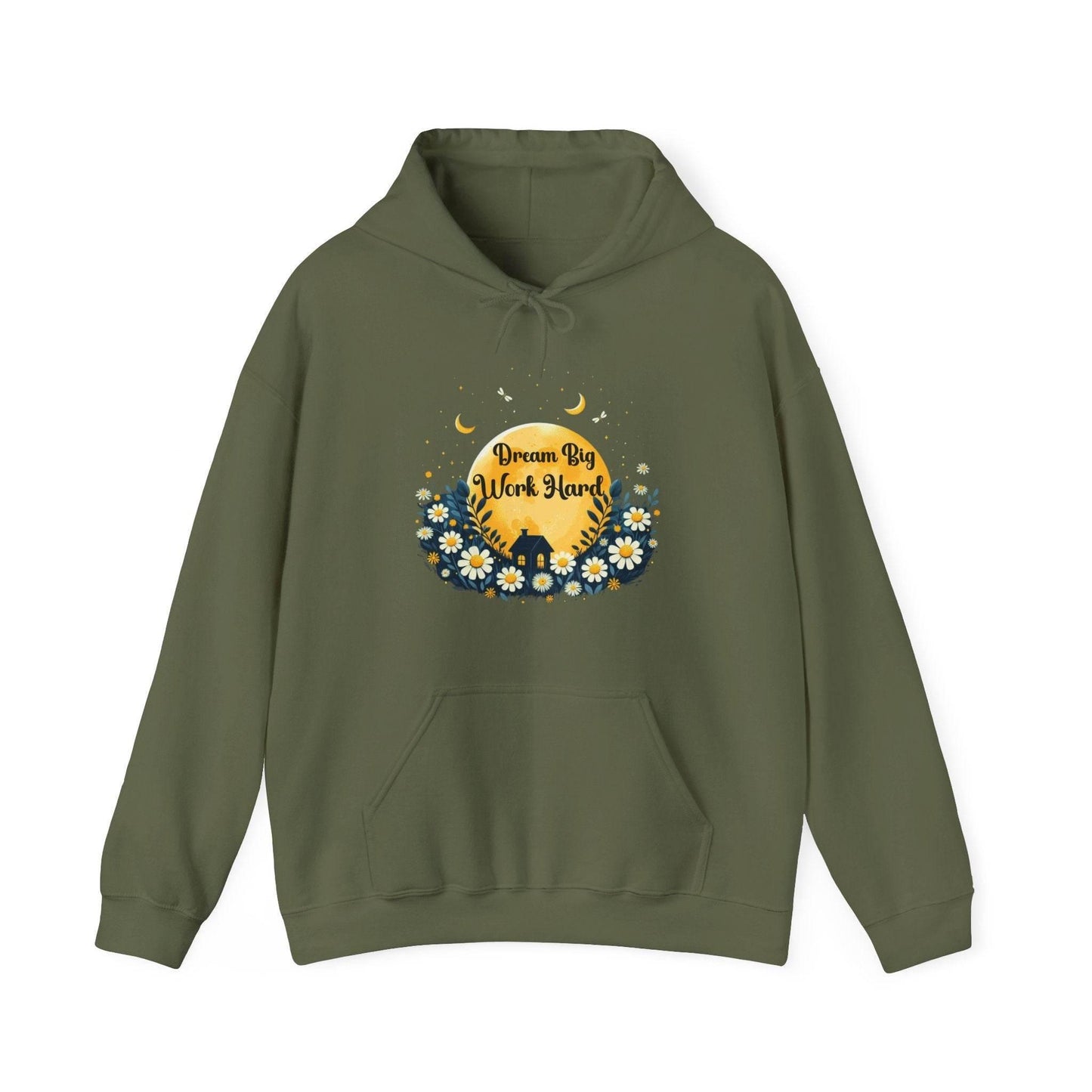 Dream Big Work Hard Hooded Sweatshirt - FitLife - WellnessOasis