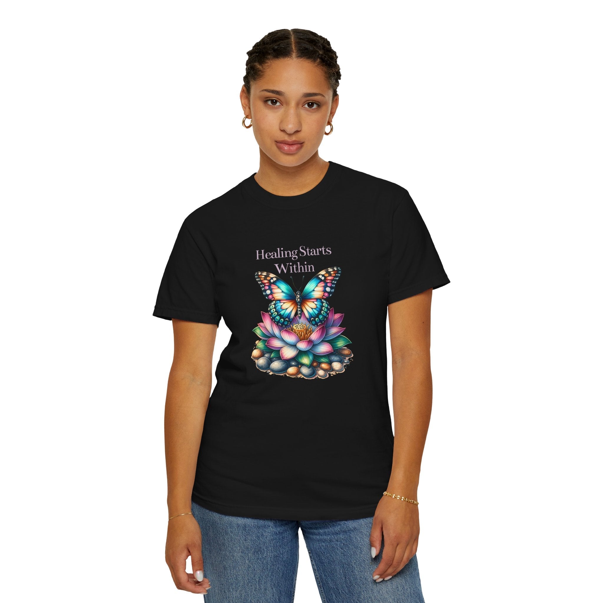 Healing Starts Within Butterfly T-shirt - FitLife - WellnessOasis