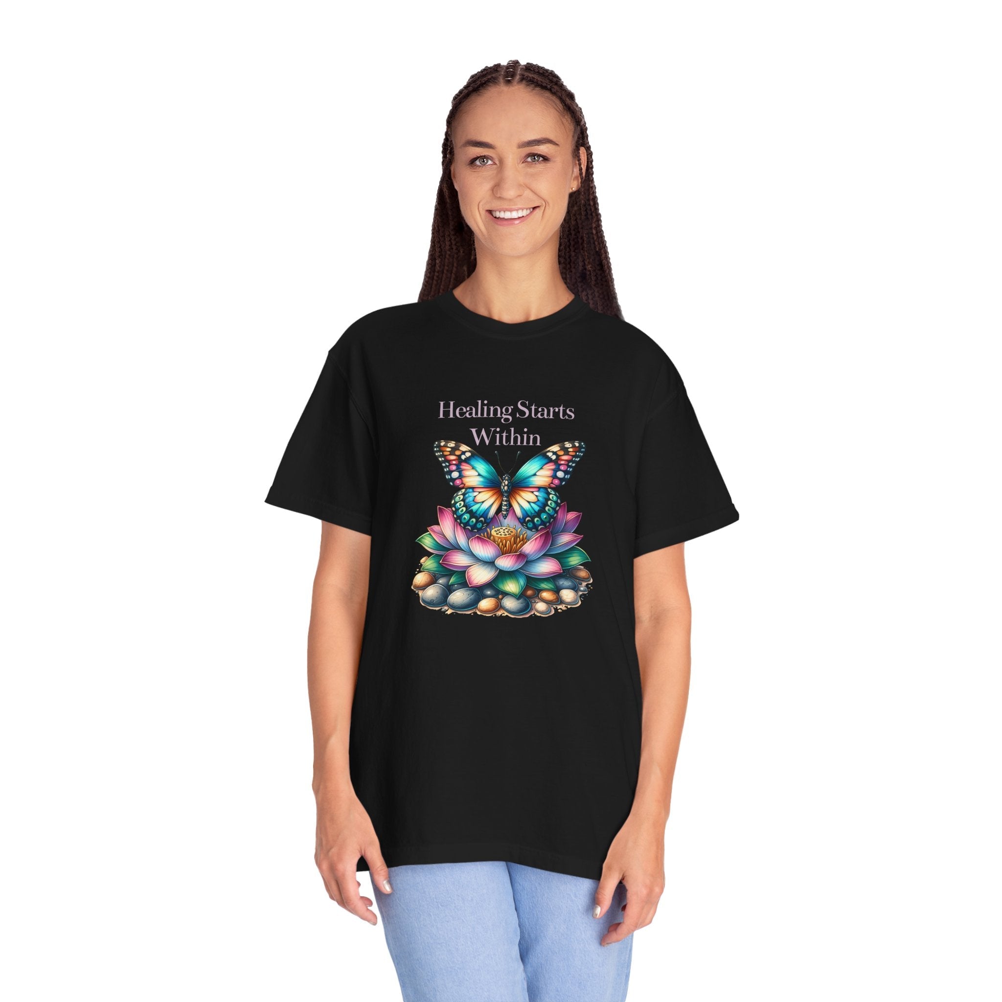 Healing Starts Within Butterfly T-shirt - FitLife - WellnessOasis