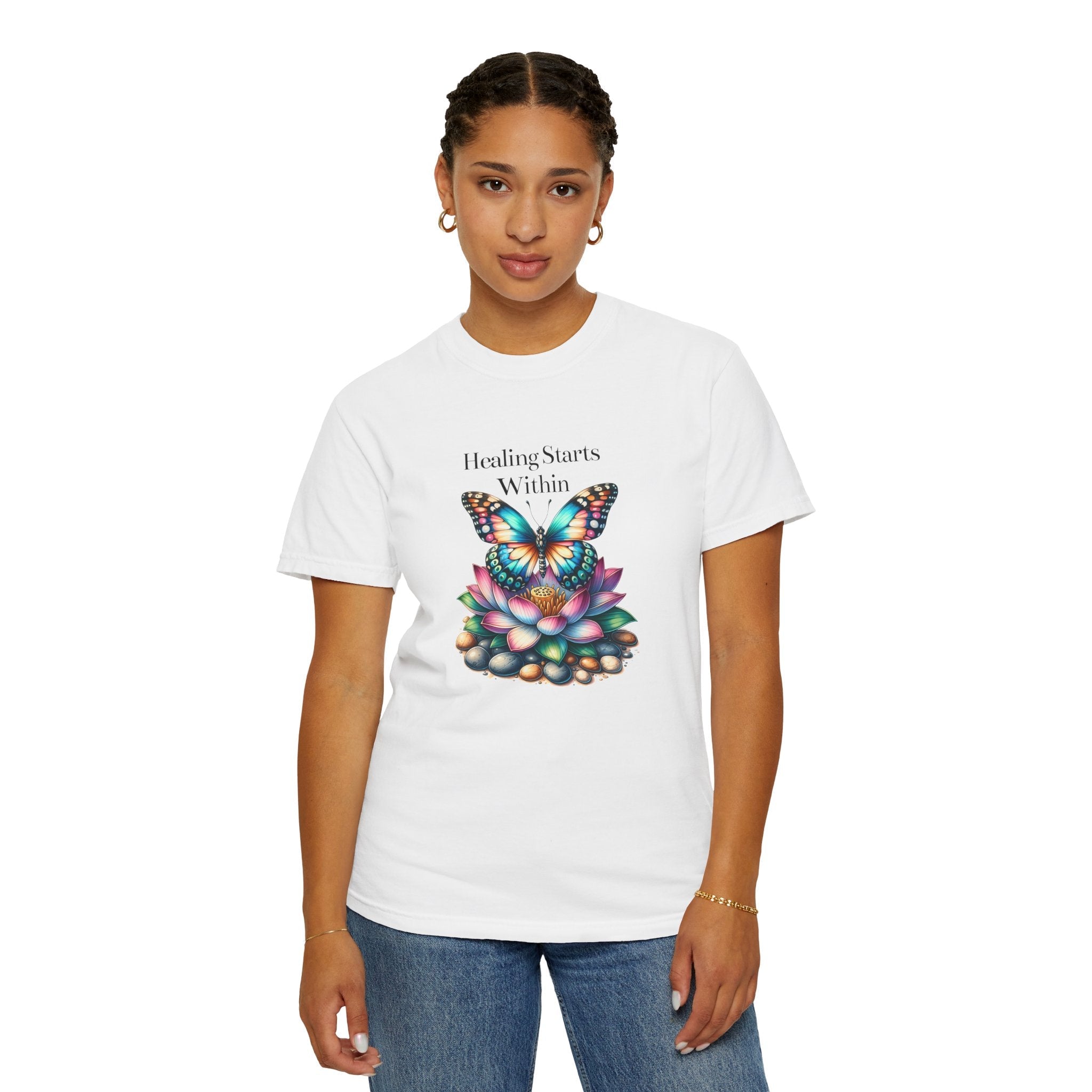 Healing Starts Within Butterfly T-shirt - FitLife - WellnessOasis