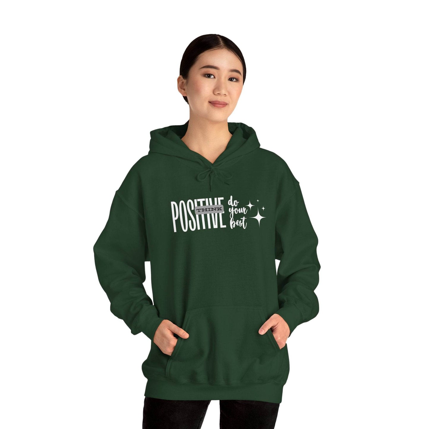 Hooded Sweatshirt Think Positive - FitLife - WellnessOasis