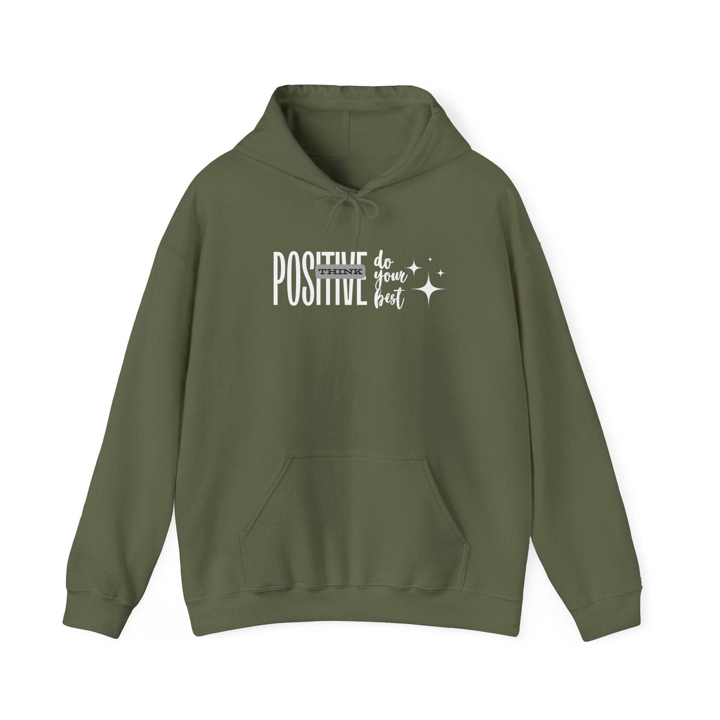 Hooded Sweatshirt Think Positive - FitLife - WellnessOasis