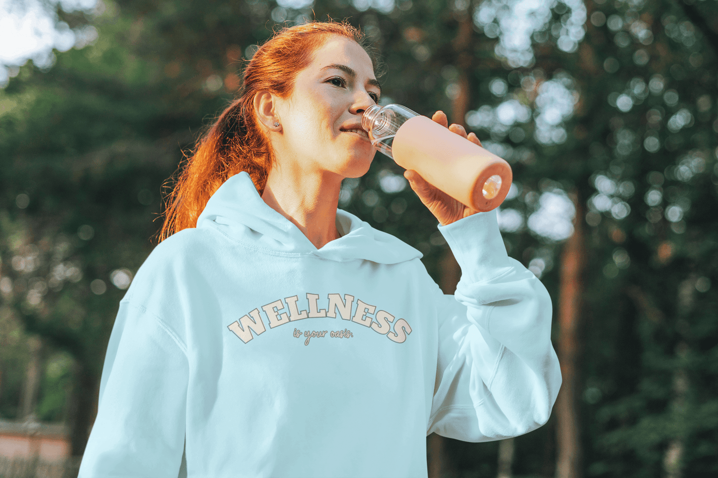 Hooded Sweatshirt with WELLNESS is your oasis - FitLife - WellnessOasis