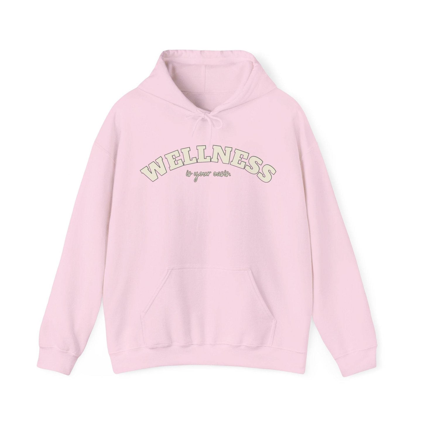 Hooded Sweatshirt with WELLNESS is your oasis - FitLife - WellnessOasis