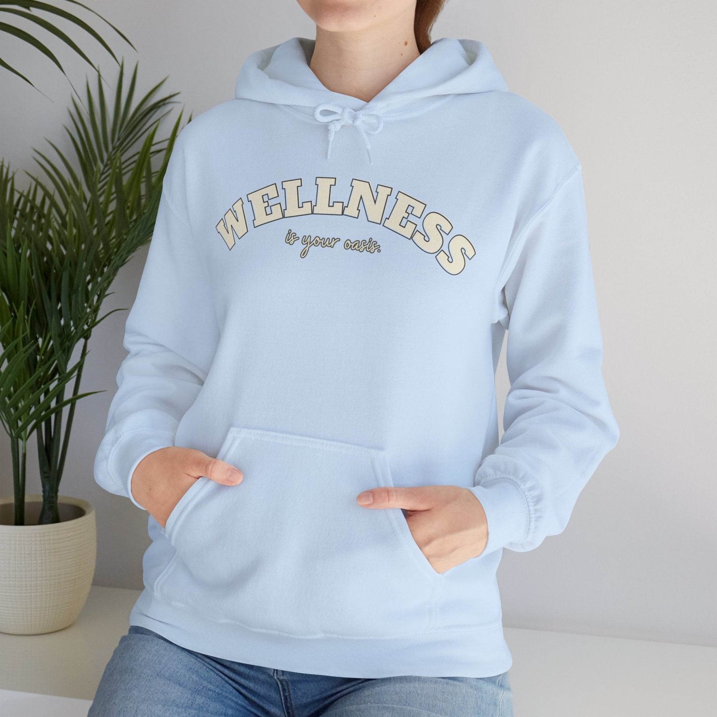 Hooded Sweatshirt with WELLNESS is your oasis - FitLife - WellnessOasis