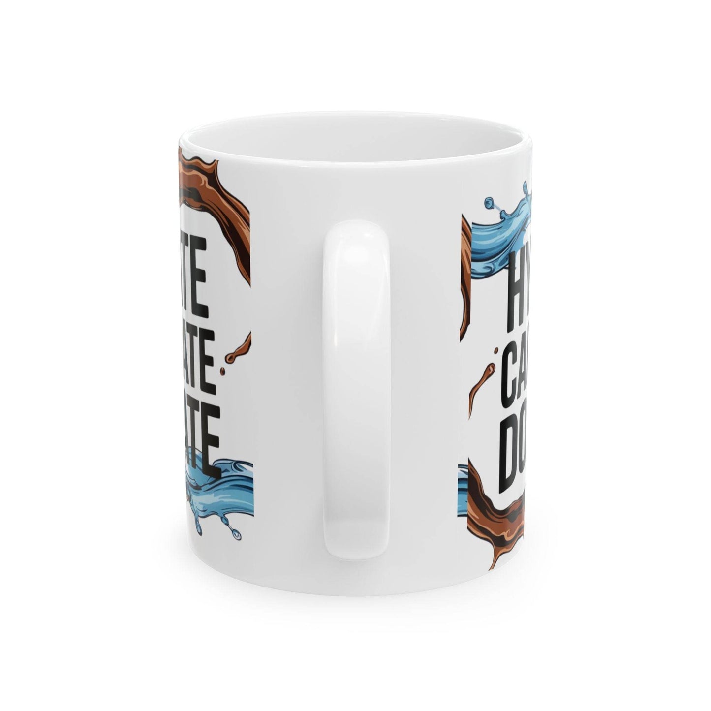 Hydrate, Caffeinate, Dominate - Motivational Ceramic Coffee Mug - FitLife - WellnessOasis
