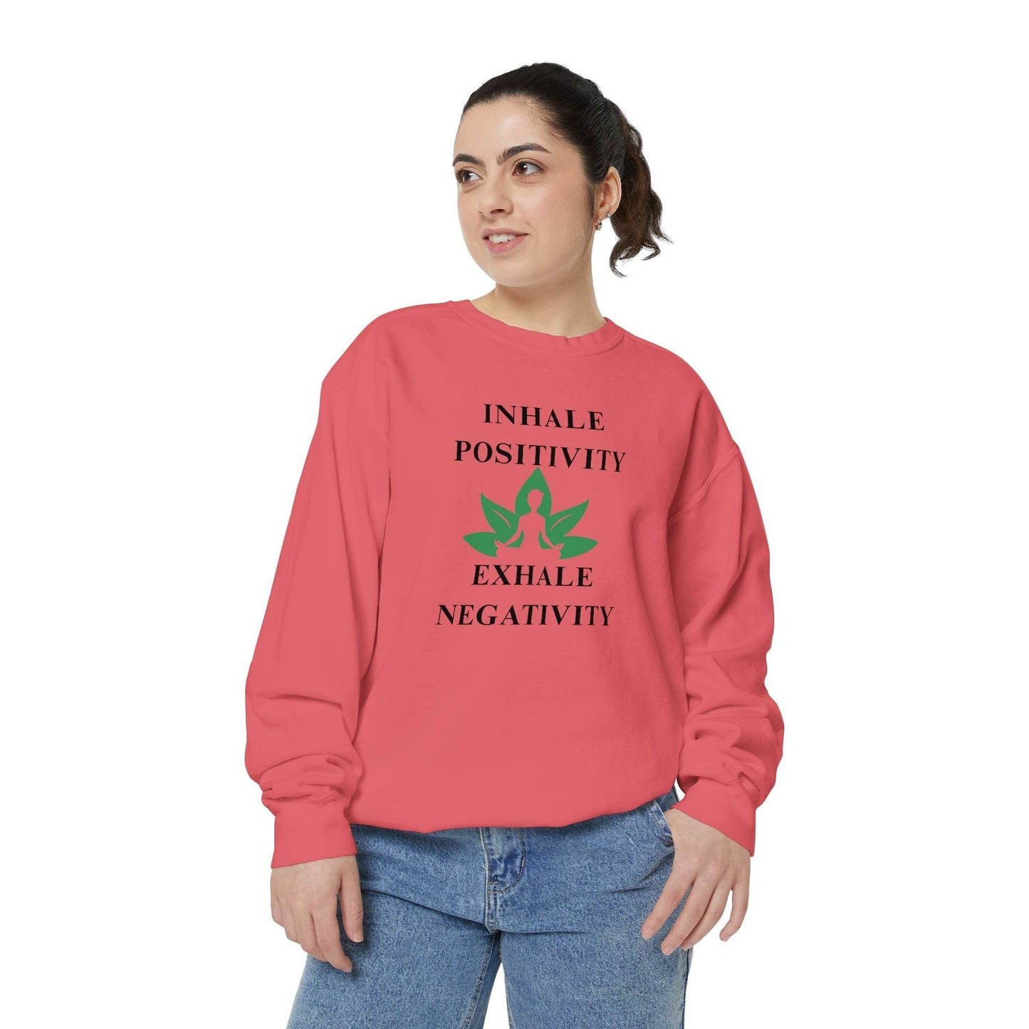 Inhale Positivity Exhale Negativity Sweatshirt - FitLife - WellnessOasis