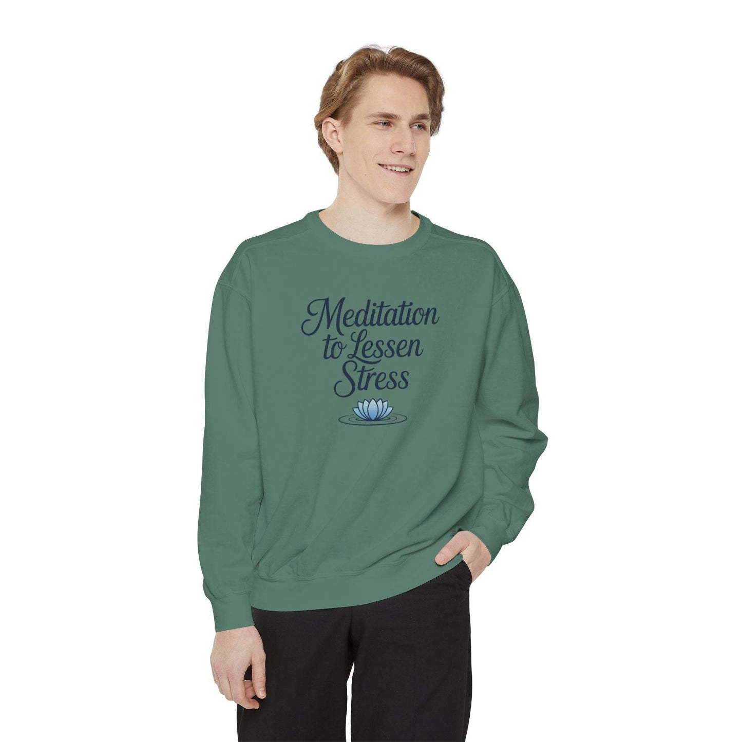 Meditation to Lessen Stress Sweatshirt - FitLife - WellnessOasis