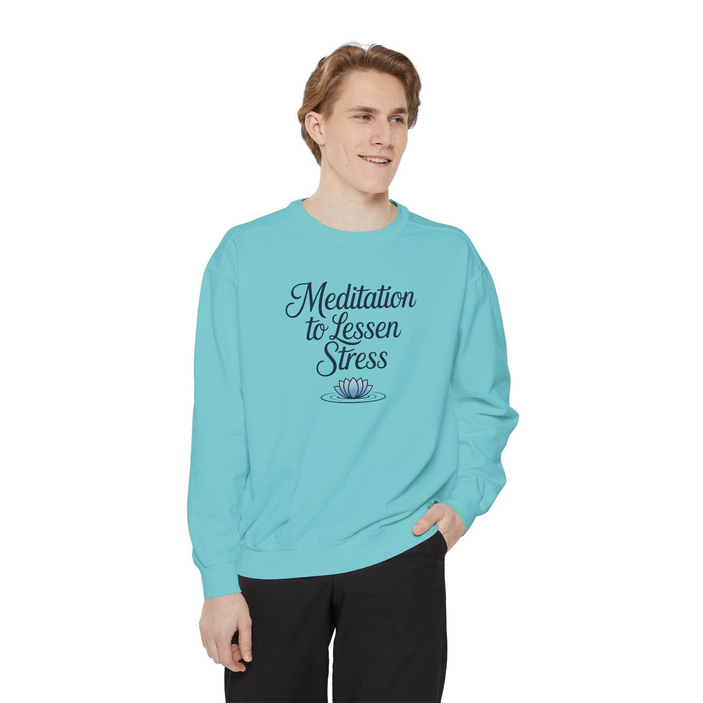 Meditation to Lessen Stress Sweatshirt - FitLife - WellnessOasis