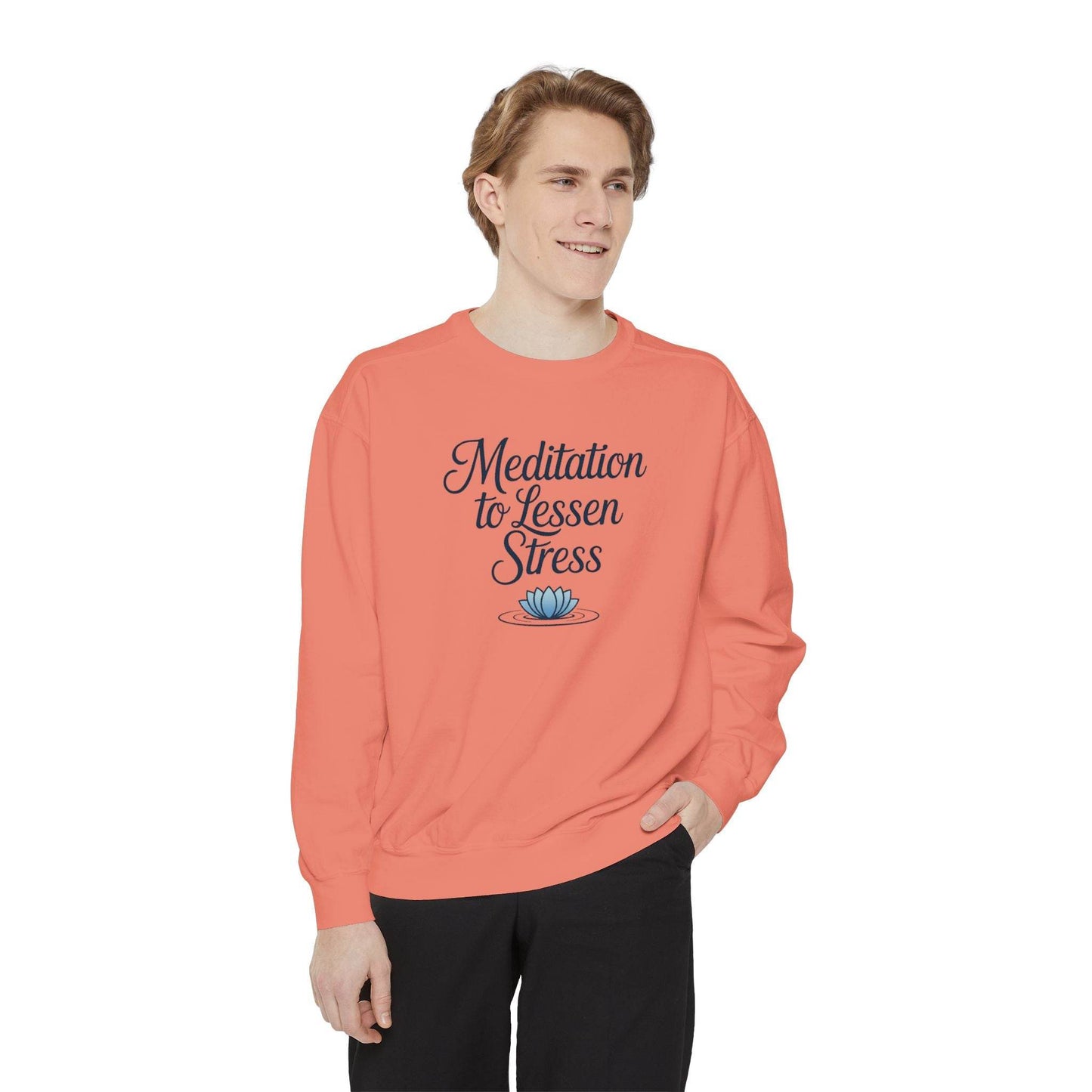 Meditation to Lessen Stress Sweatshirt - FitLife - WellnessOasis
