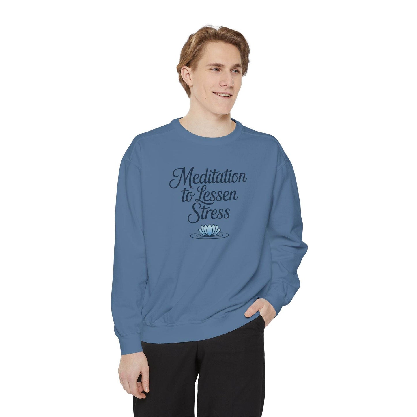 Meditation to Lessen Stress Sweatshirt - FitLife - WellnessOasis
