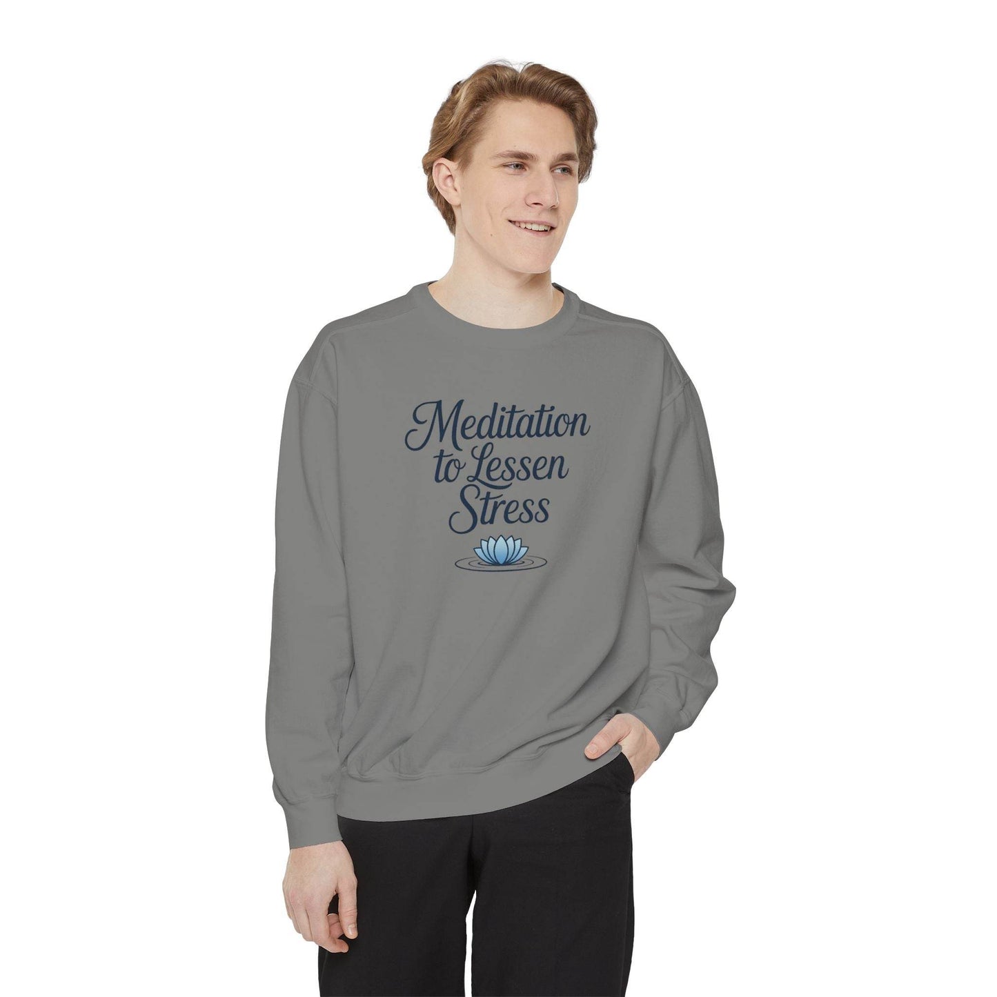 Meditation to Lessen Stress Sweatshirt - FitLife - WellnessOasis
