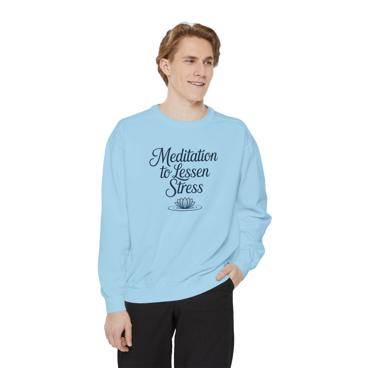 Meditation to Lessen Stress Sweatshirt - FitLife - WellnessOasis