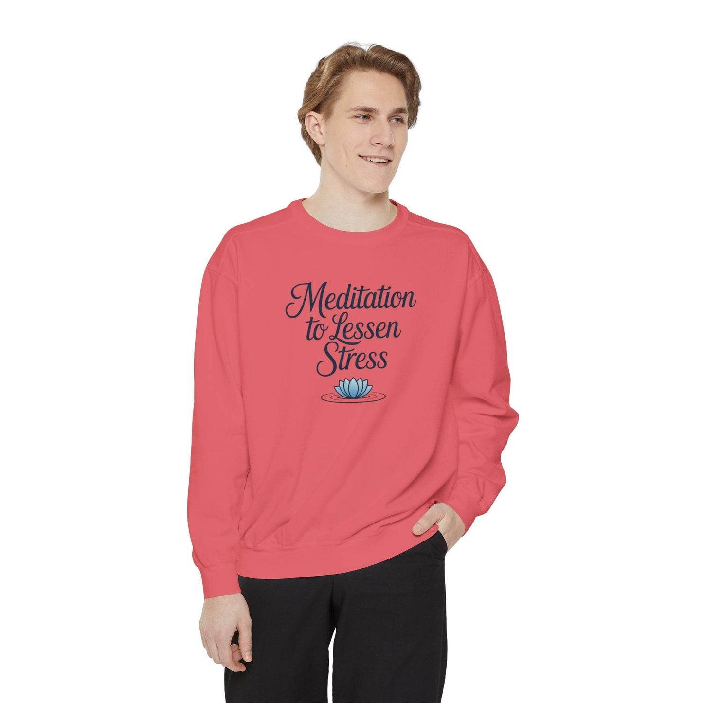 Meditation to Lessen Stress Sweatshirt - FitLife - WellnessOasis