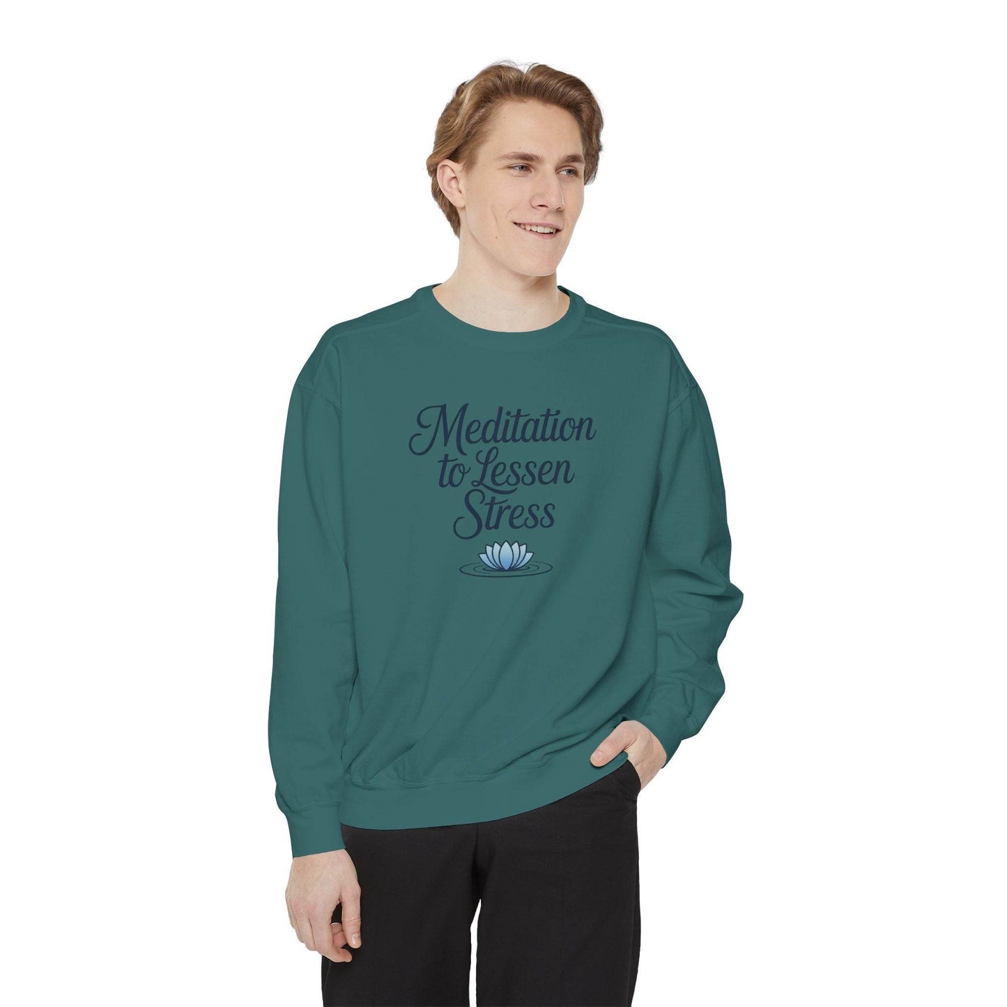 Meditation to Lessen Stress Sweatshirt - FitLife - WellnessOasis