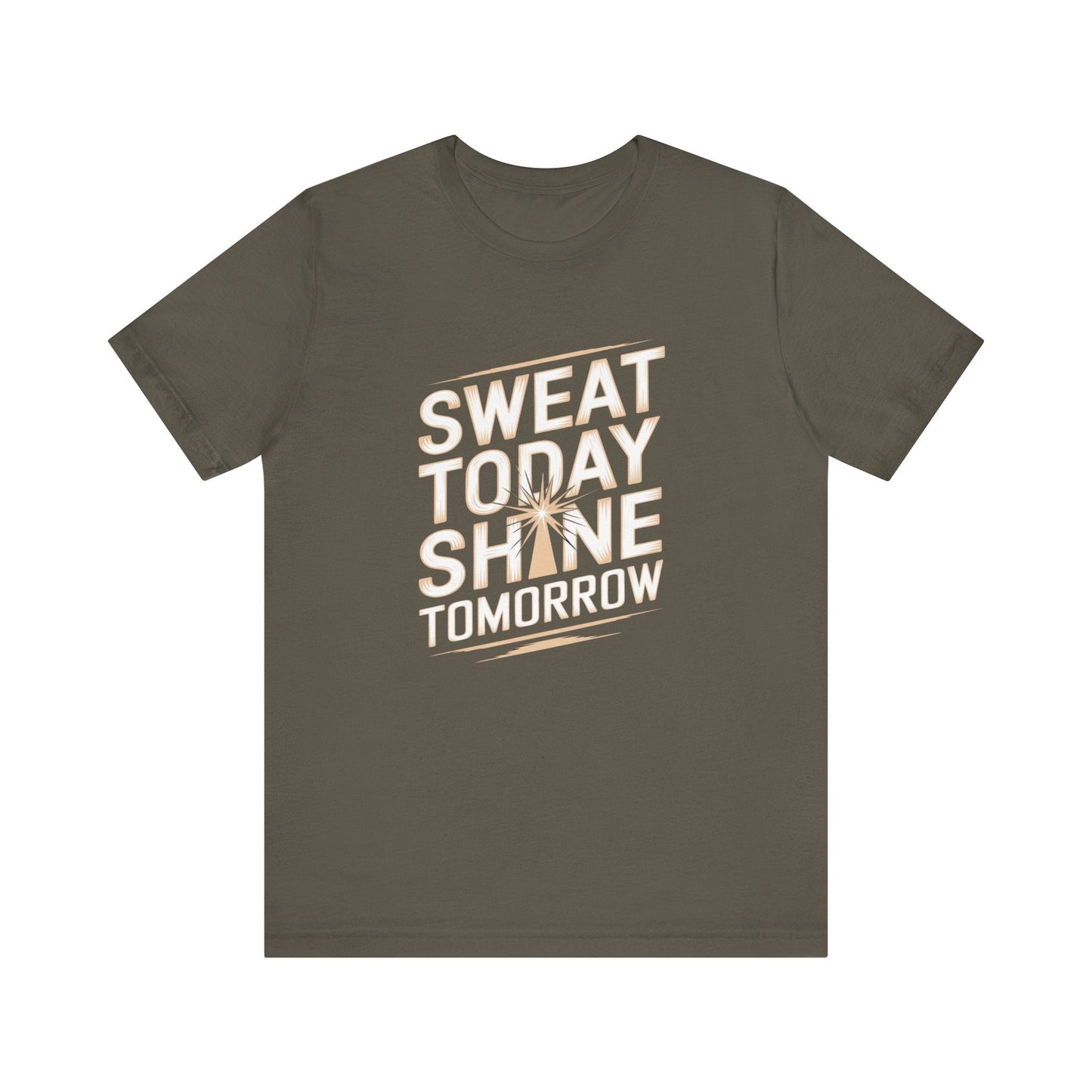 Motivational Fitness Tee - Sweat Today, Shine Tomorrow - FitLife - WellnessOasis