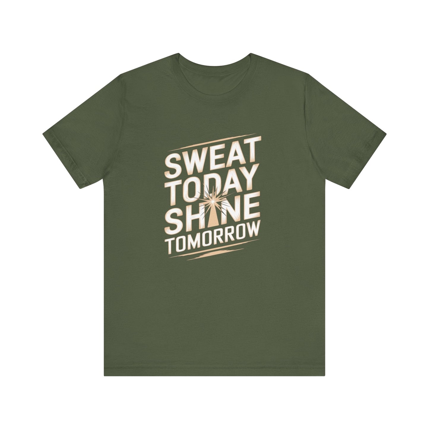 Motivational Fitness Tee - Sweat Today, Shine Tomorrow - FitLife - WellnessOasis