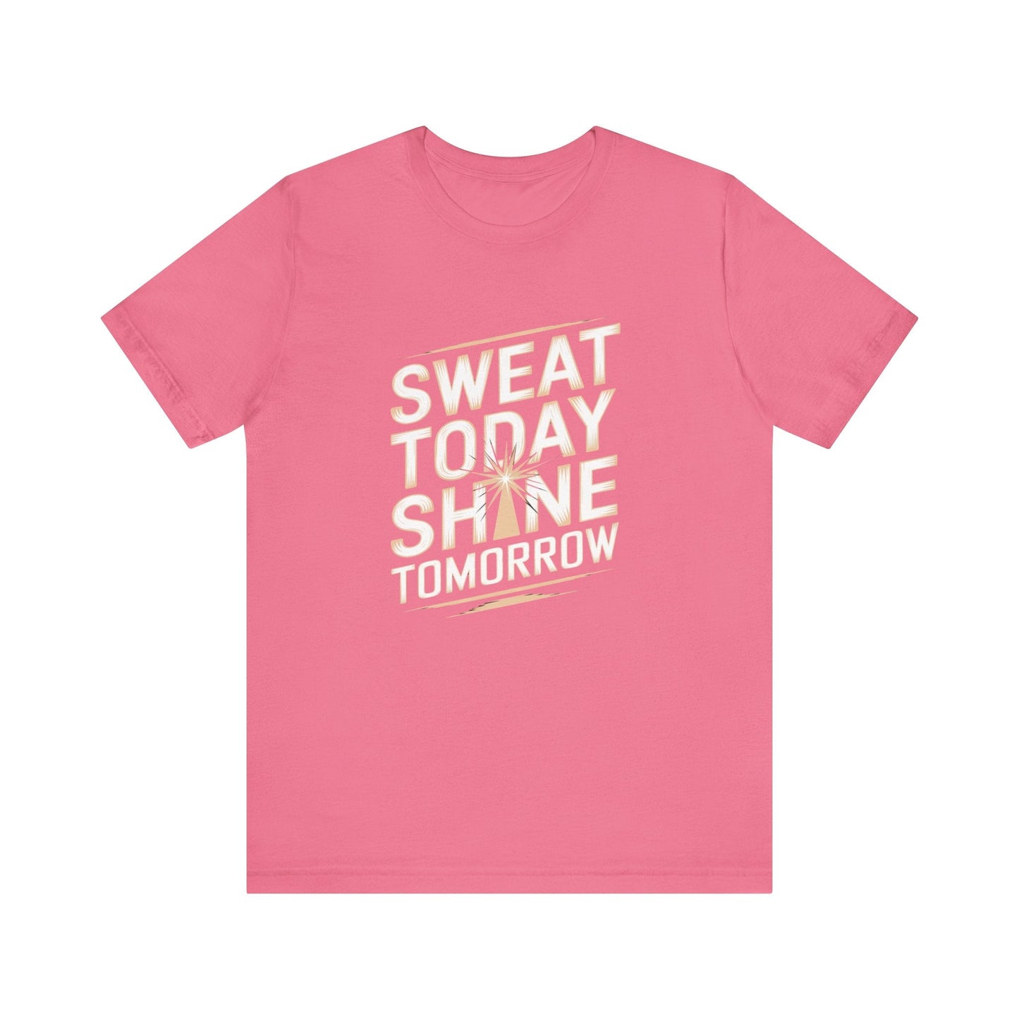 Motivational Fitness Tee - Sweat Today, Shine Tomorrow - FitLife - WellnessOasis