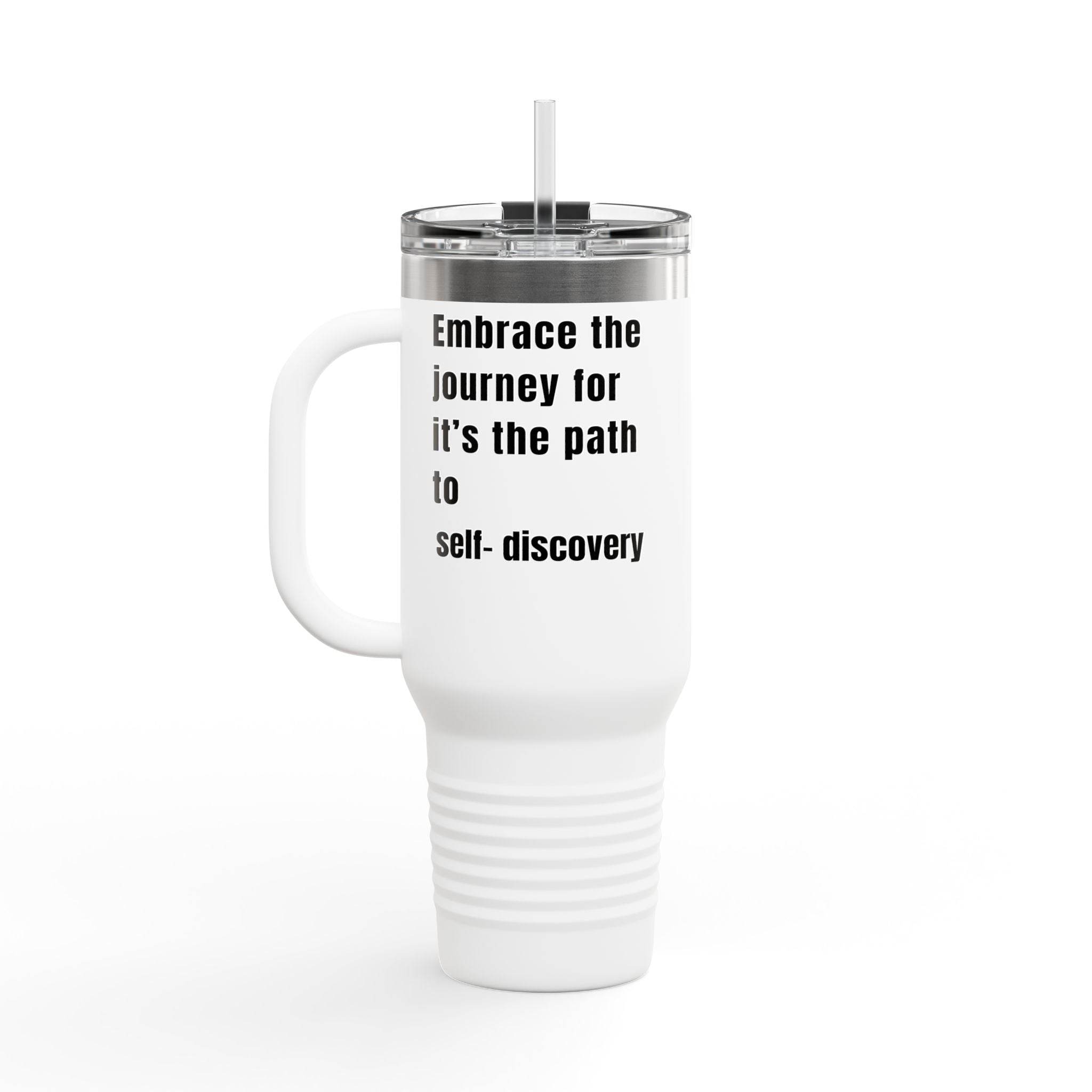 Motivational Insulated Travel Mug - 40oz Embrace the Journey - FitLife - WellnessOasis