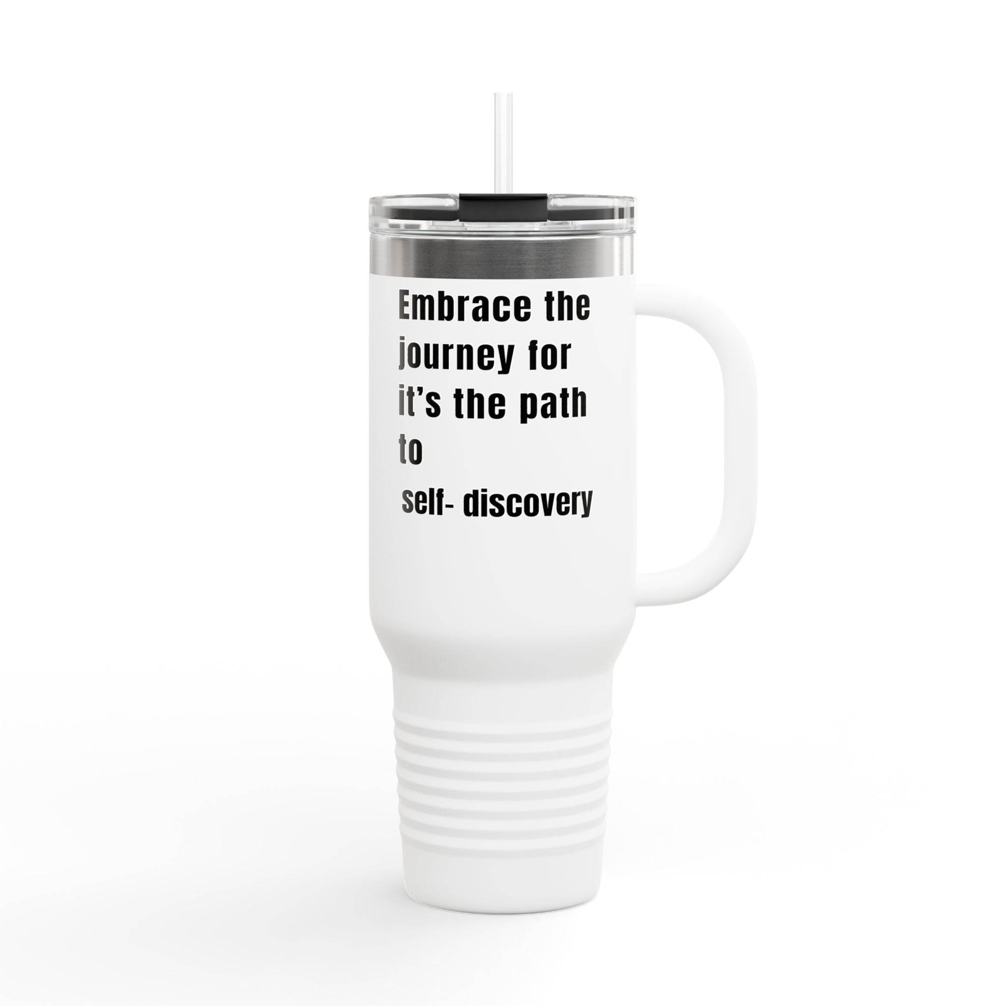 Motivational Insulated Travel Mug - 40oz Embrace the Journey - FitLife - WellnessOasis