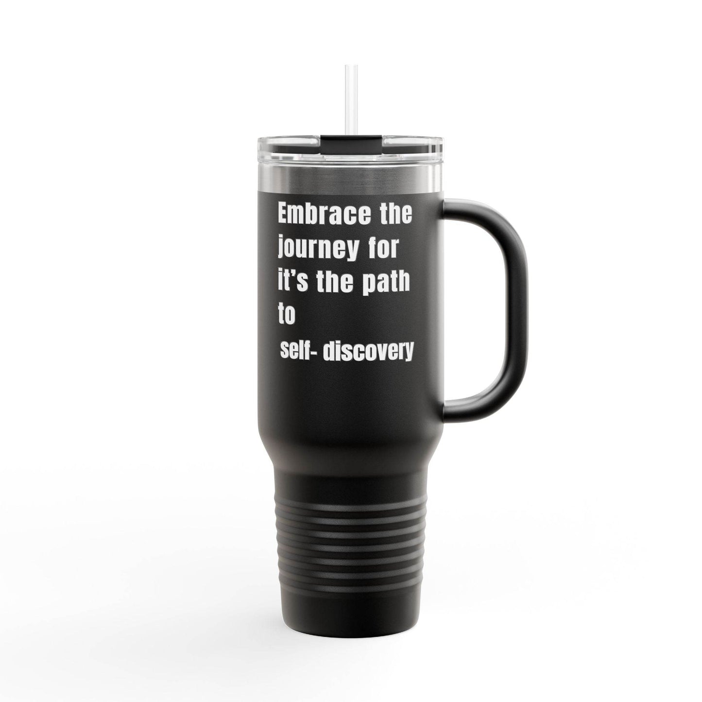 Motivational Insulated Travel Mug - 40oz Embrace the Journey - FitLife - WellnessOasis