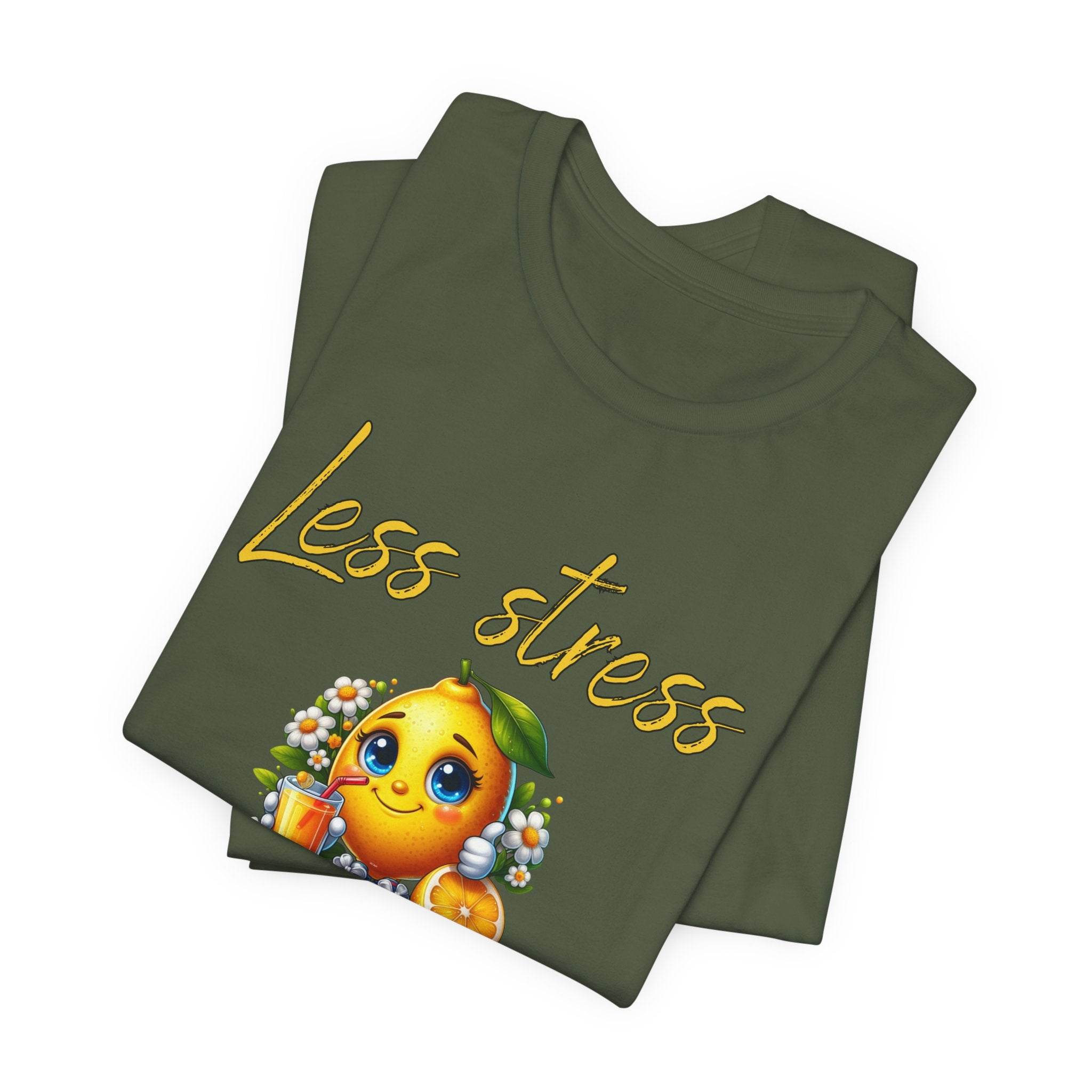Motivational Zesty Tee - Less Stress More Zest! - FitLife - WellnessOasis