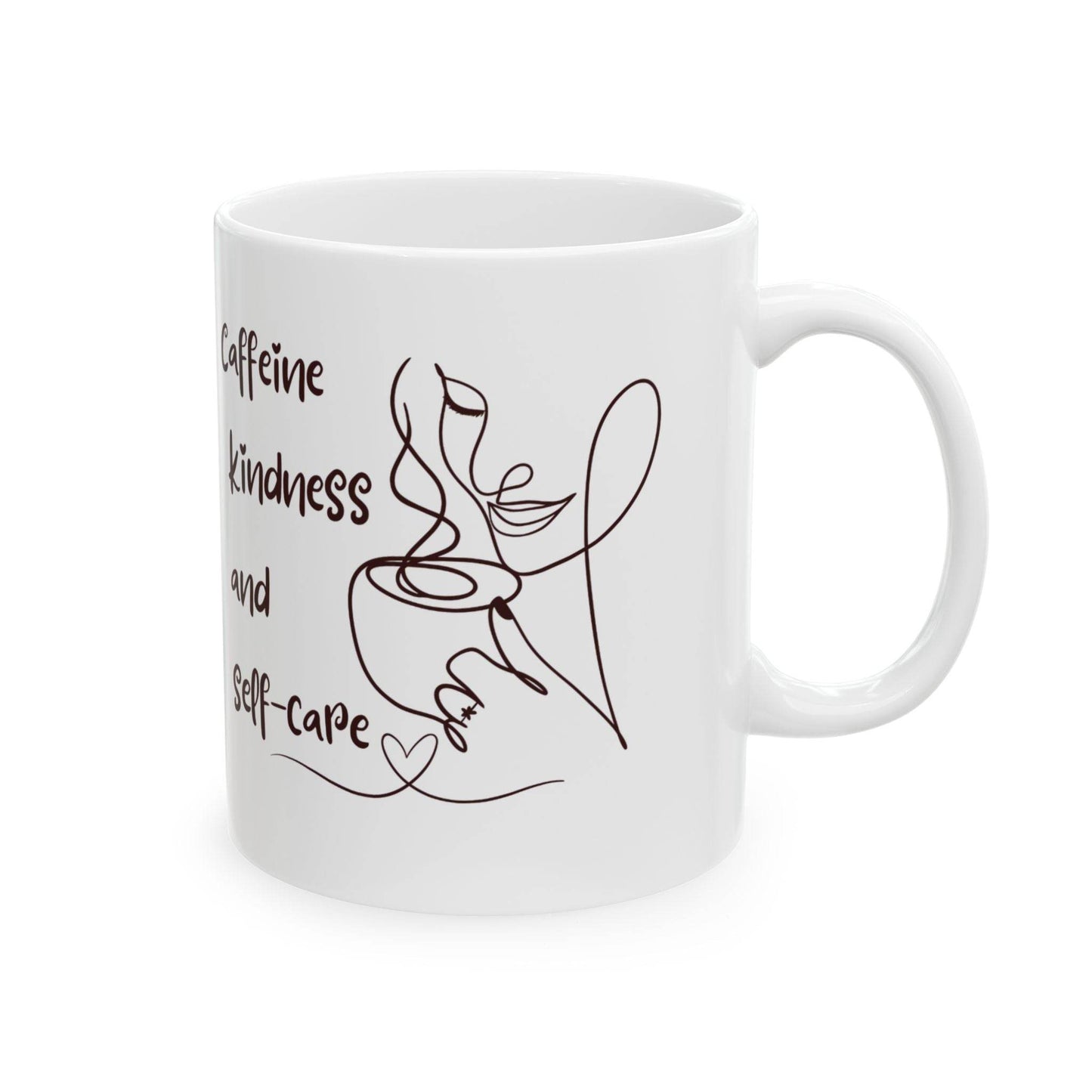 Mug Caffeine Kindness and Self - care - FitLife - WellnessOasis