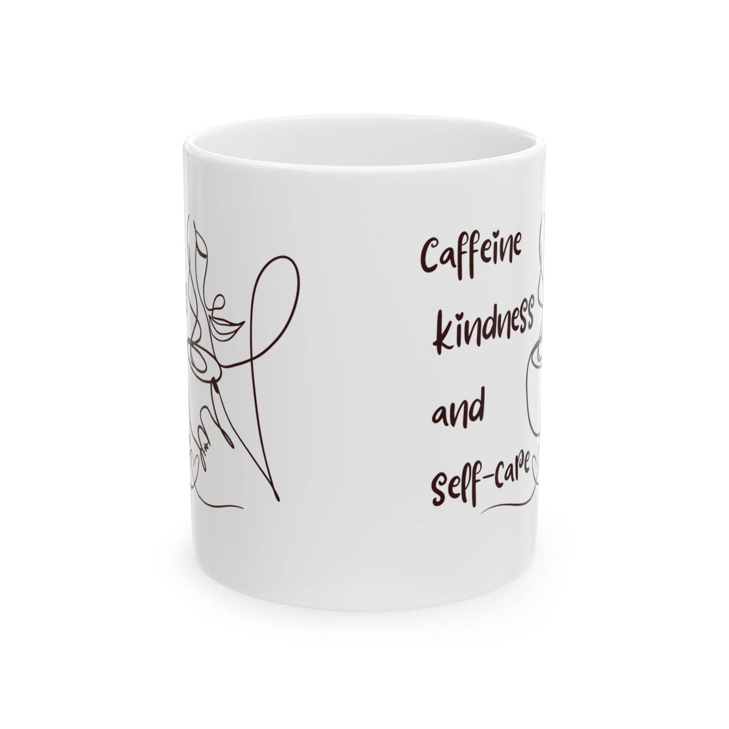 Mug Caffeine Kindness and Self - care - FitLife - WellnessOasis