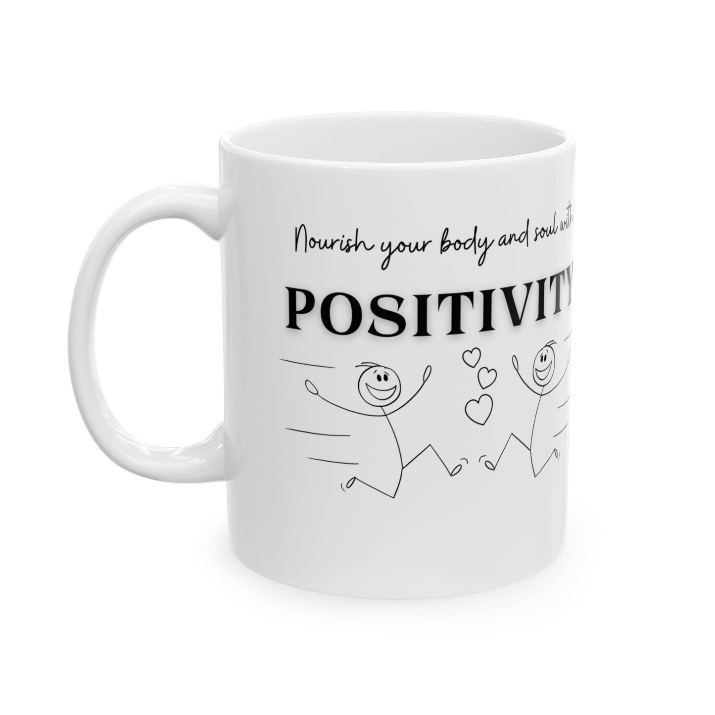 Mug - Positive Quote with Happy Drawing Elements - FitLife - WellnessOasis