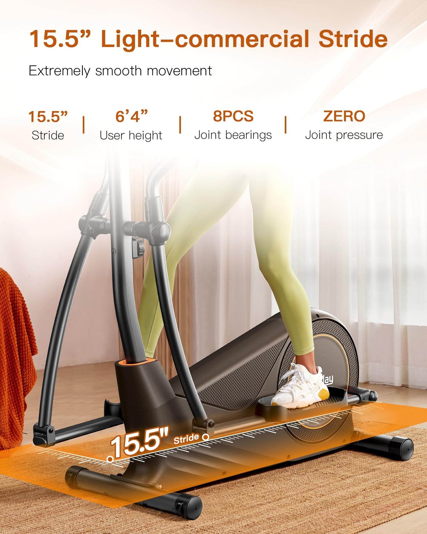 Niceday Elliptical Machine, Elliptical Trainer for Home with Hyper - Quiet Magnetic Driving System, 16 Resistance Levels, 15.5IN Stride, 400LBS Weight Capacity - FitLife - WellnessOasis