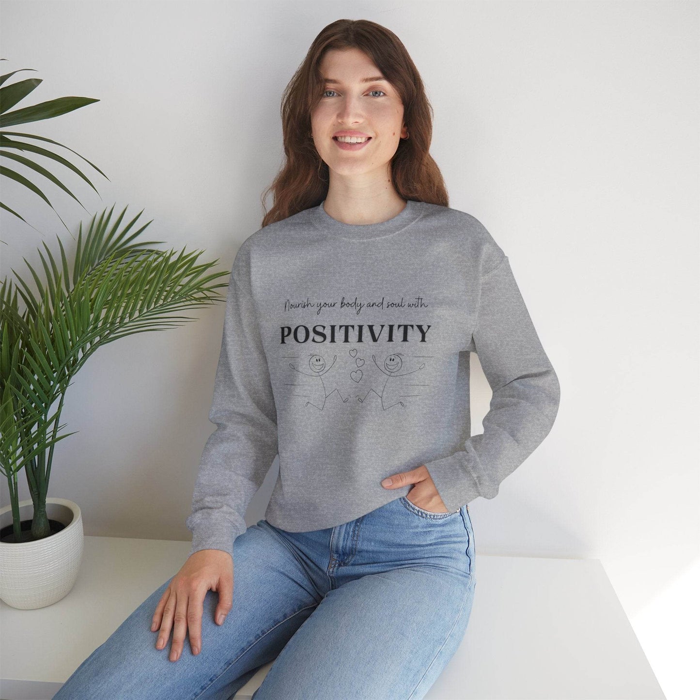 Nourish Positivity Sweatshirt - FitLife - WellnessOasis
