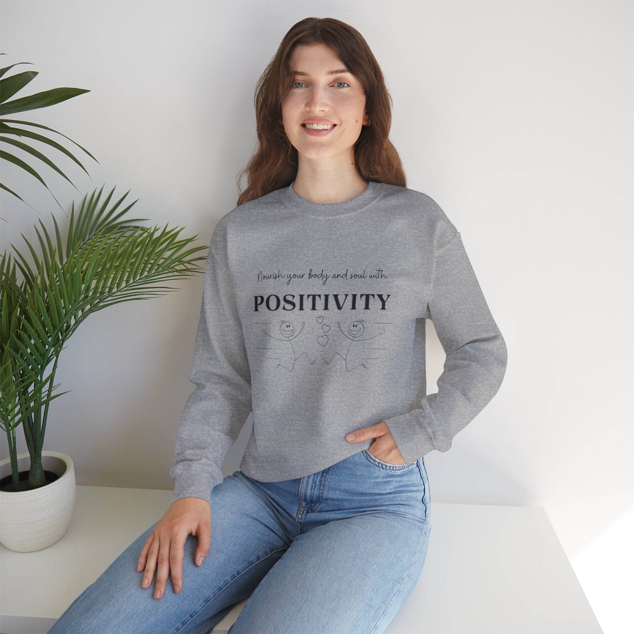 Nourish Positivity Sweatshirt - FitLife - WellnessOasis