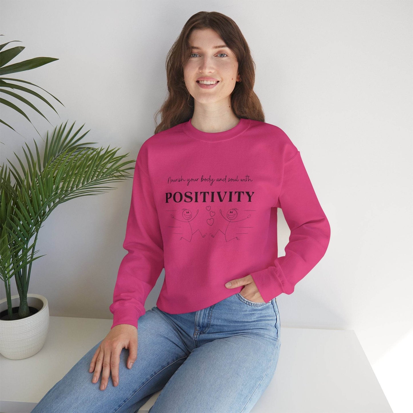 Nourish Positivity Sweatshirt - FitLife - WellnessOasis