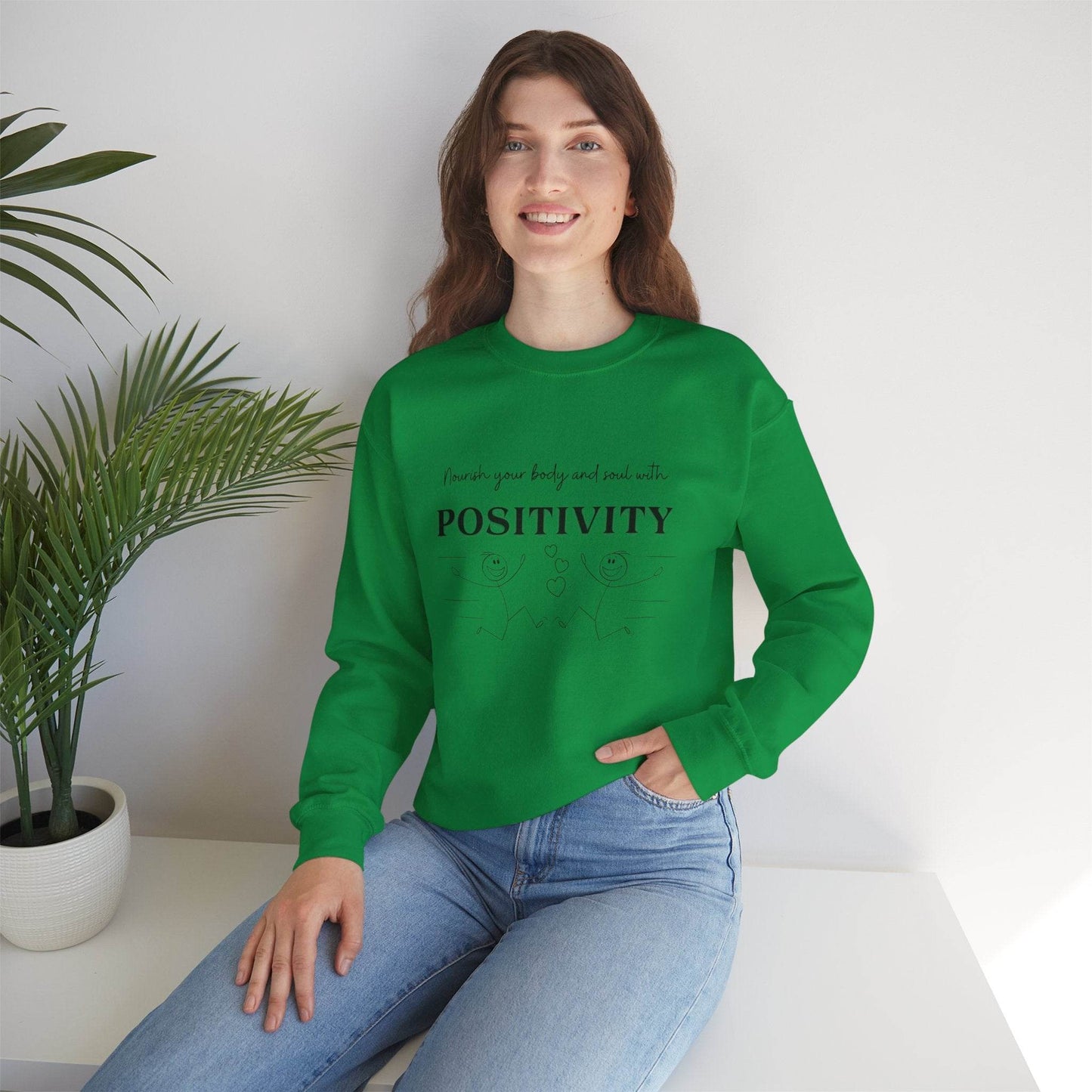 Nourish Positivity Sweatshirt - FitLife - WellnessOasis