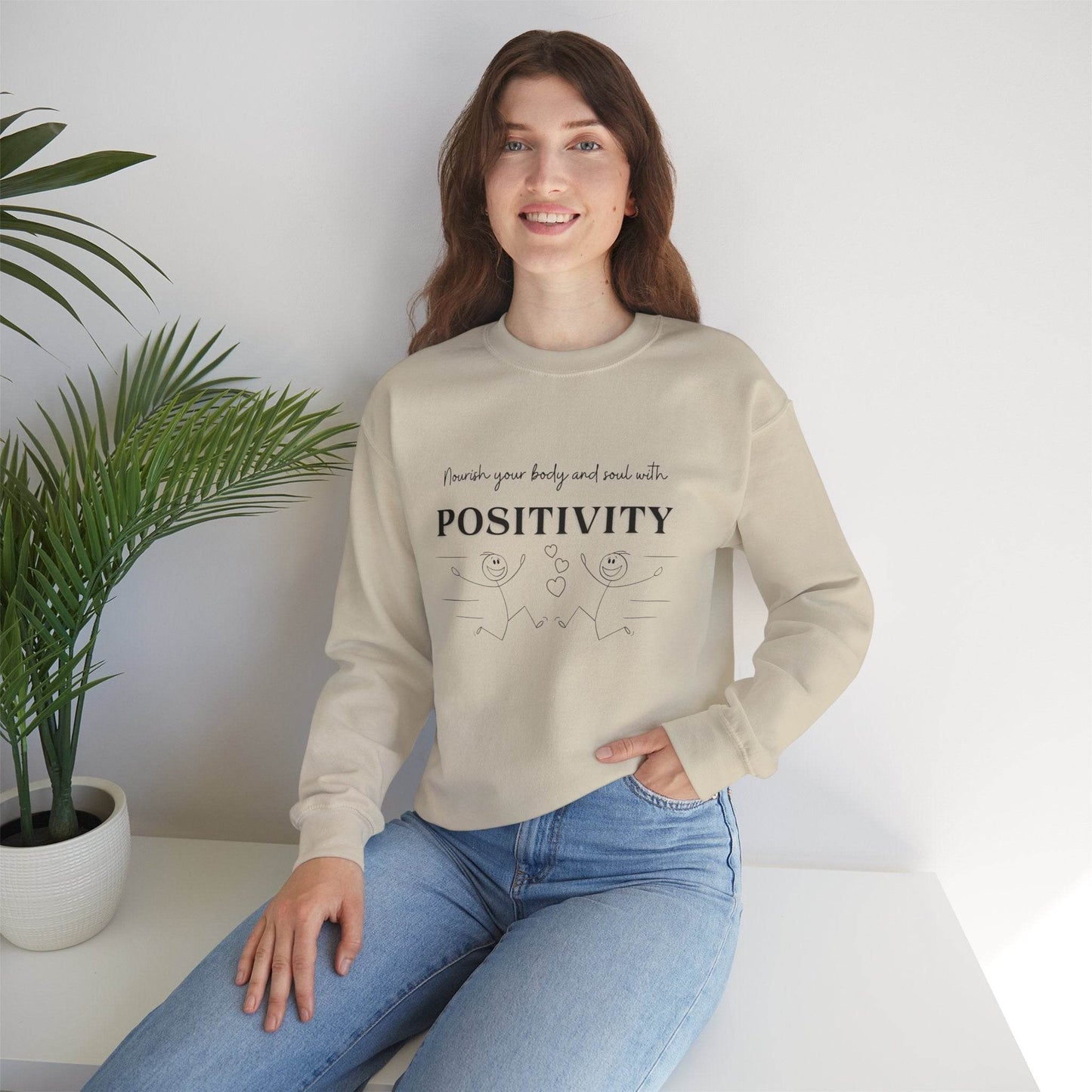 Nourish Positivity Sweatshirt - FitLife - WellnessOasis