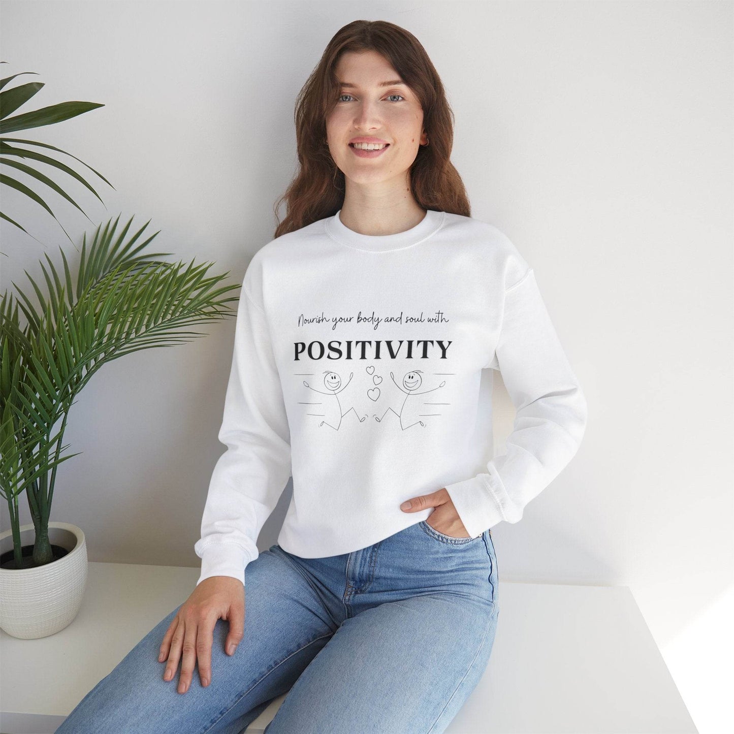 Nourish Positivity Sweatshirt - FitLife - WellnessOasis