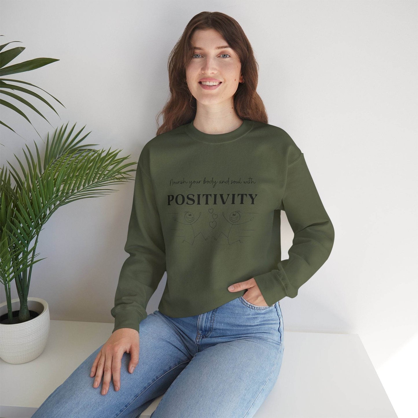 Nourish Positivity Sweatshirt - FitLife - WellnessOasis