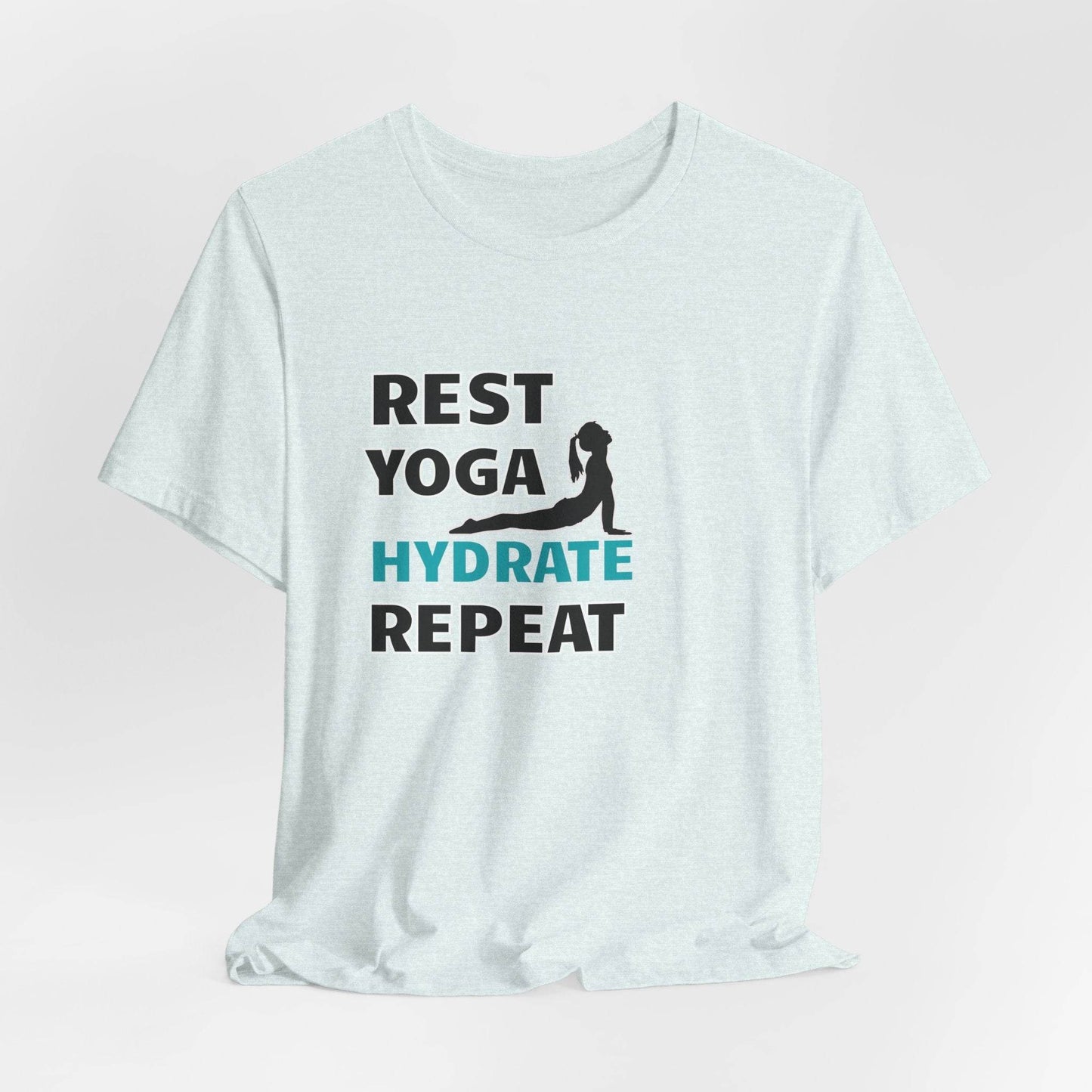 Rest, Yoga, Hydrate, Repeat T-Shirt - FitLife - WellnessOasis