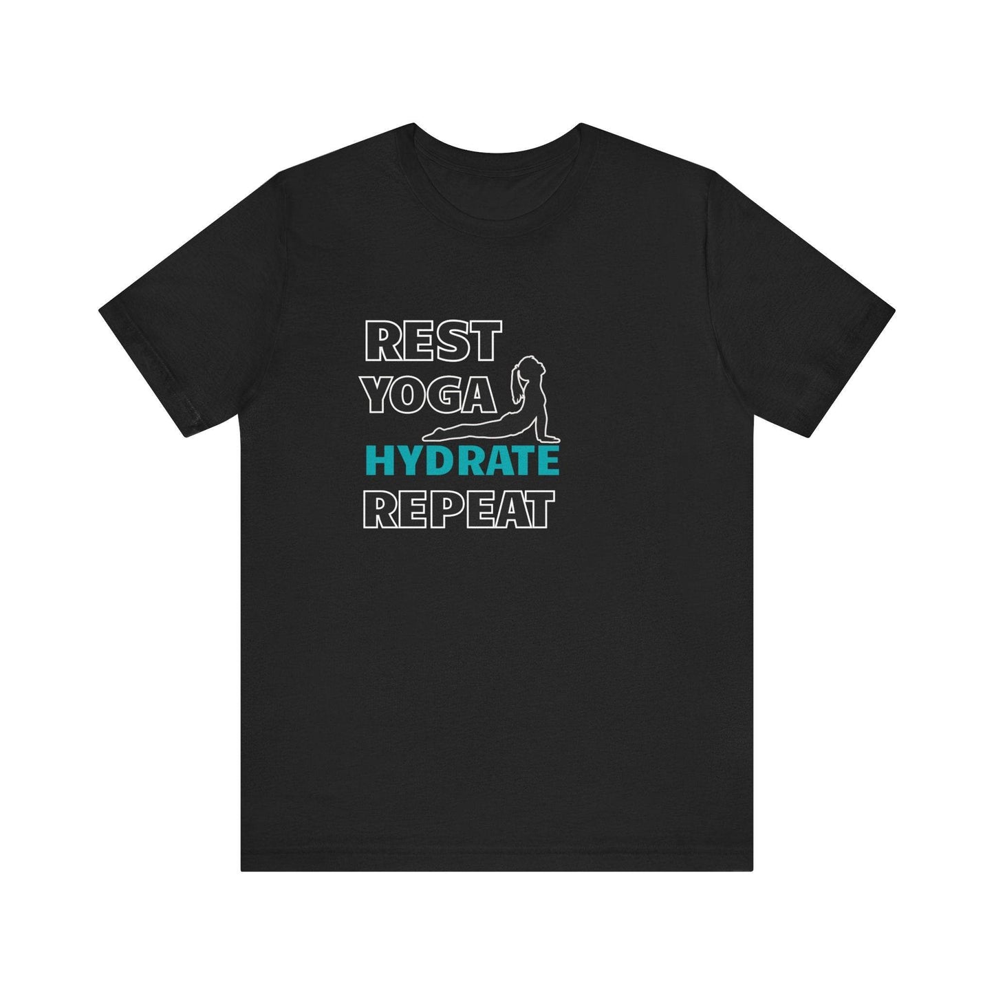 Rest, Yoga, Hydrate, Repeat T-Shirt - FitLife - WellnessOasis