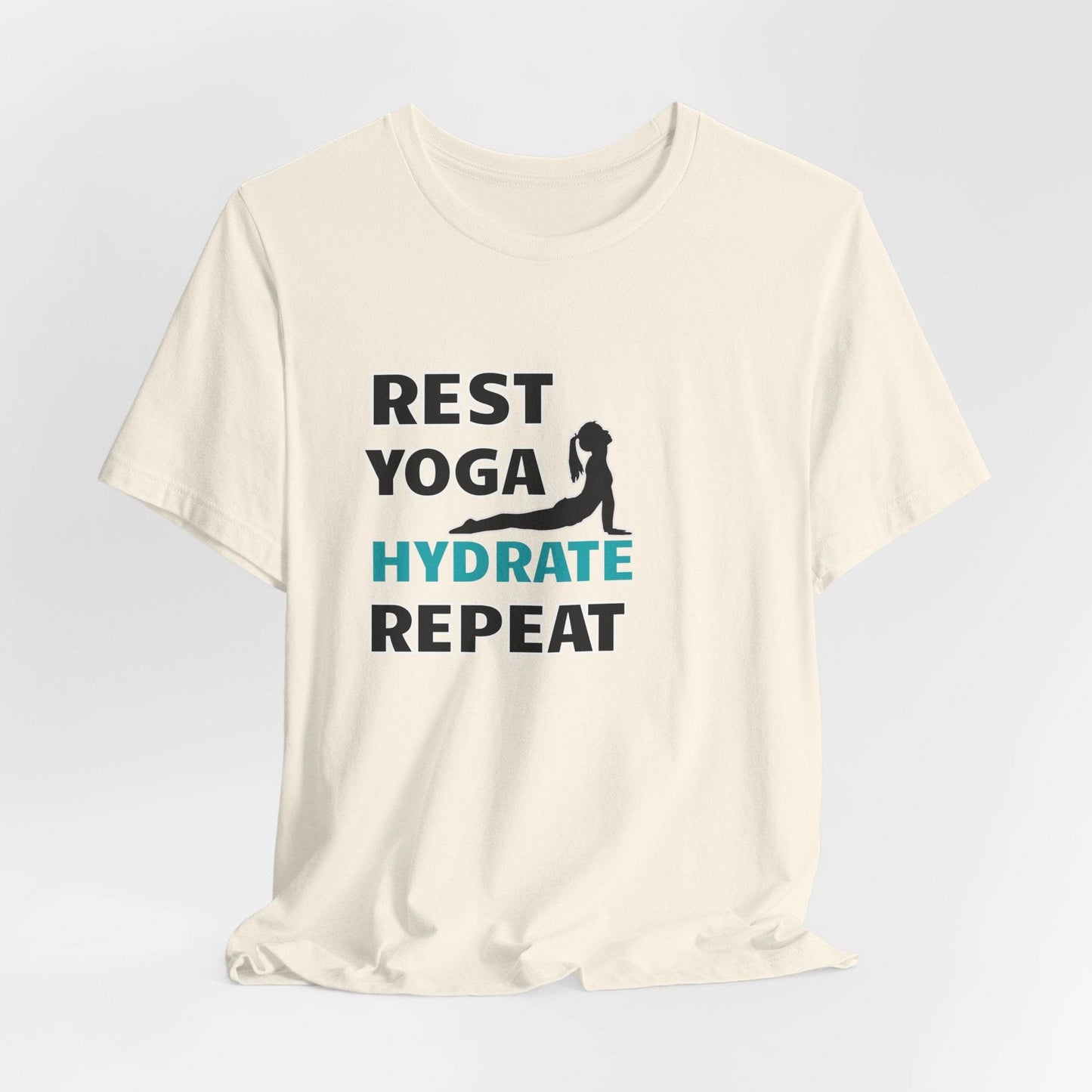 Rest, Yoga, Hydrate, Repeat T-Shirt - FitLife - WellnessOasis