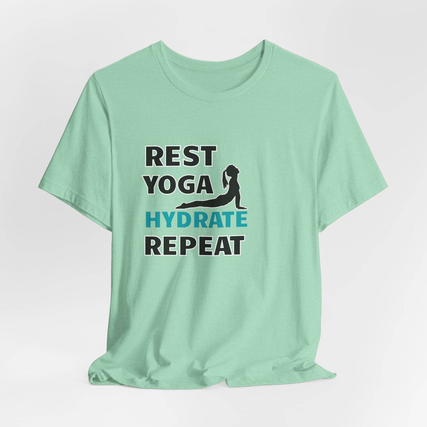 Rest, Yoga, Hydrate, Repeat T-Shirt - FitLife - WellnessOasis