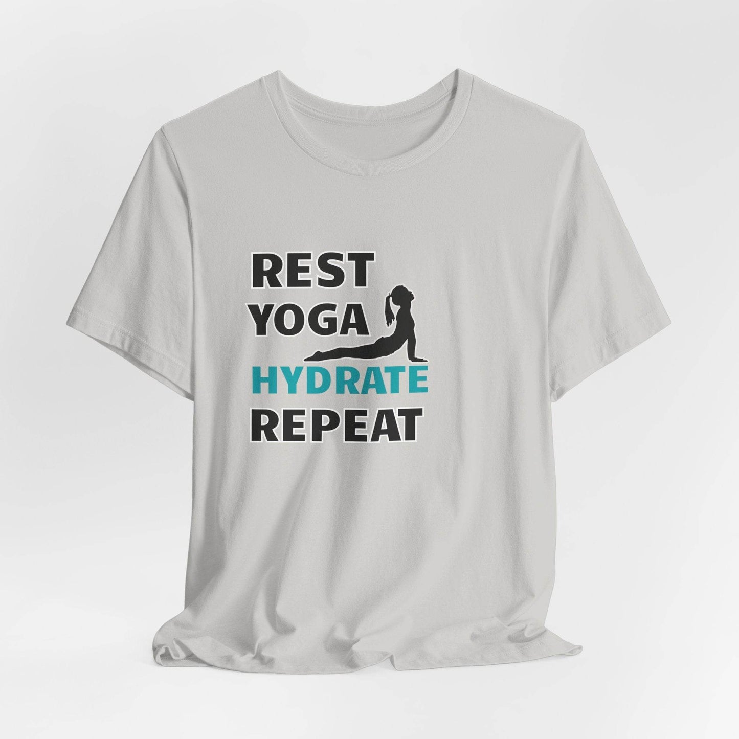 Rest, Yoga, Hydrate, Repeat T-Shirt - FitLife - WellnessOasis