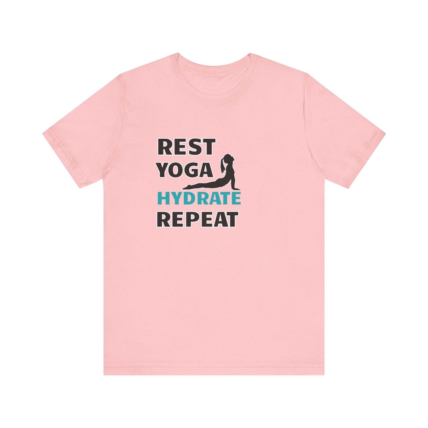 Rest, Yoga, Hydrate, Repeat T-Shirt - FitLife - WellnessOasis