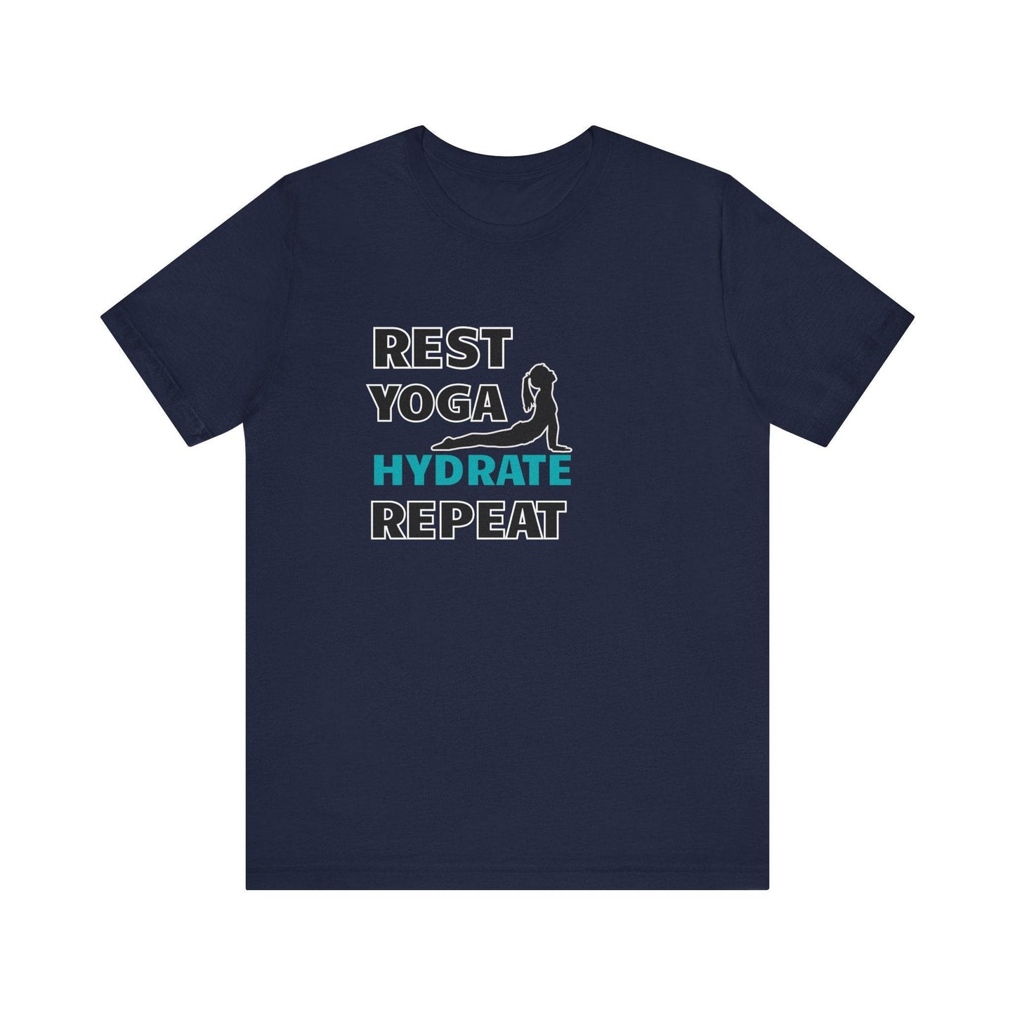 Rest, Yoga, Hydrate, Repeat T-Shirt - FitLife - WellnessOasis