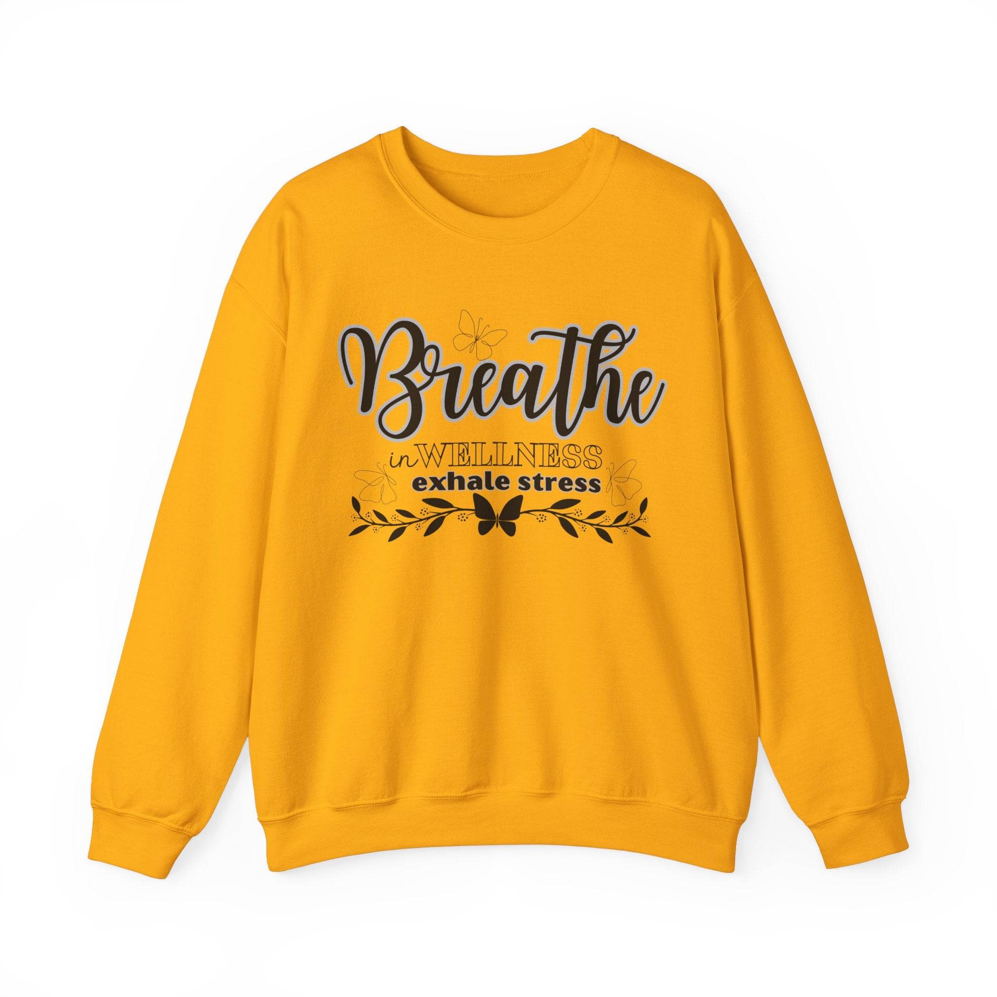 Sweatshirt Breathe in Wellness exhale stress - FitLife - WellnessOasis