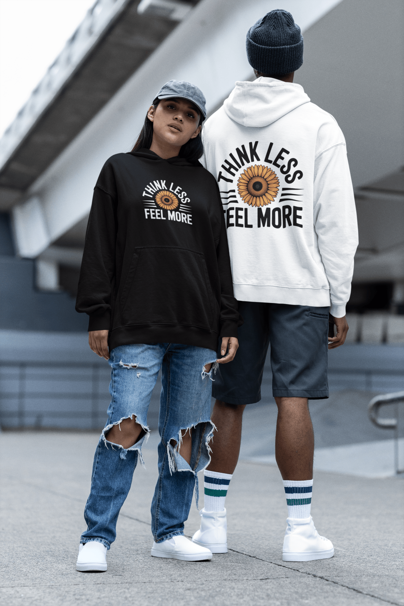 Think Less Feel More Sweatshirt – Empowering Comfort & Wellness Wear - FitLife - WellnessOasis
